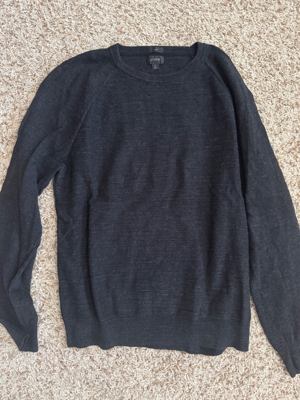 J. Crew Men's Charcoal Crewneck Sweater